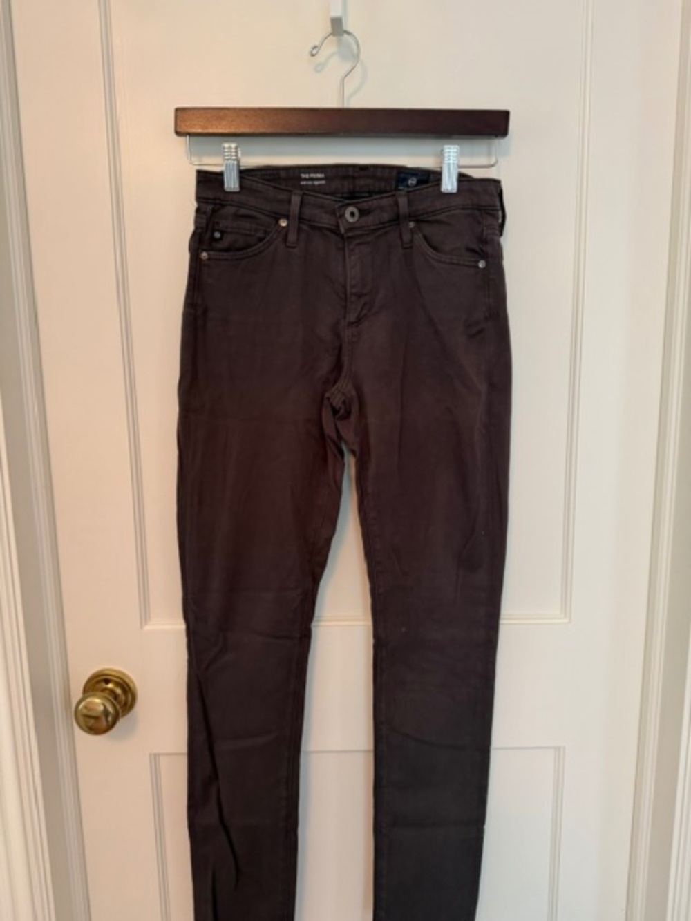 AG Adriano Goldschmied "The Prima" Mid-Rise Cigarette Jeans in Charcoal Grey